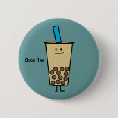 Bubble Boba Pearl Milk Tea Tapioca ballen Ronde Button 5,7 Cm (Voorkant)