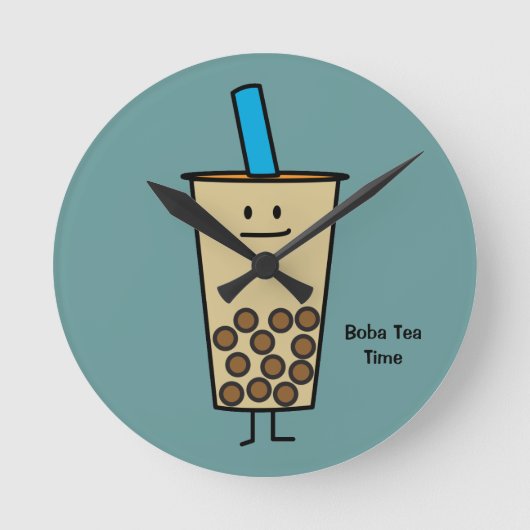Bubble Boba Pearl Milk Tea Tapioca ballen Ronde Klok (Voorkant)