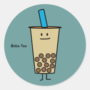 Bubble Boba Pearl Milk Tea Tapioca ballen Ronde Sticker