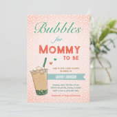 Bubble Boba Tea Baby shower Kpop Schattig Trendy C Kaart (Staand voorkant)