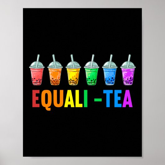 Bubble Boba Tea Equali-Tea Lgbt Pride Rainbow Poster (Voorkant)