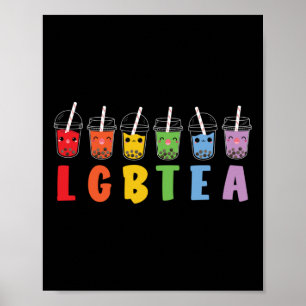 Bubble Boba Tea LGBTea LGBT Pride Rainbow Poster