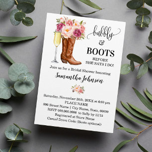 Bubble & Boots Vrijgezellenfeest Roze bloemen Kaart