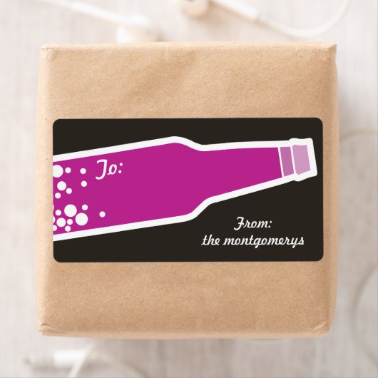 Bubble Bottle New Year Holiday Gift Label Sticker (Insitu)