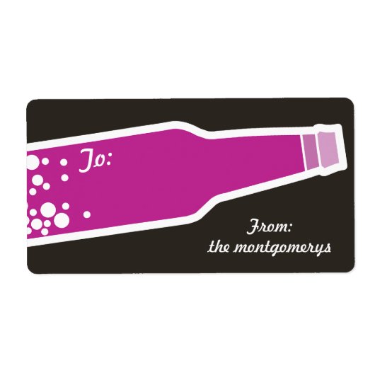 Bubble Bottle New Year Holiday Gift Label Sticker (Voorkant)