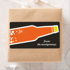 Bubble Bottle New Year Holiday Gift Label Sticker