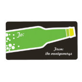 Bubble Bottle New Year Holiday Gift Label Sticker (Voorkant)