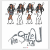 Bubble Braids Dancer Stickers Grijs/Wit (Vel)