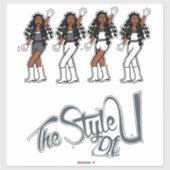 Bubble Braids Danser Stickers Grijs/Wit (Vel)