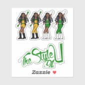 Bubble Braids Danser Stickers Groen/Geel (Vel)