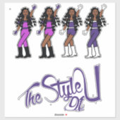 Bubble Braids Danser Stickers Paarse/Wit (Vel)