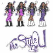 Bubble Braids Danser Stickers Paarse/Wit (Voorkant)