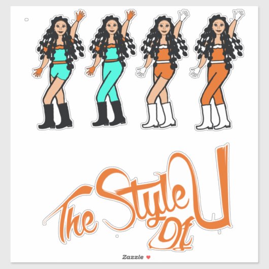 Bubble Braids Danser Stickers Sinaasappel/Aqua (Vel)