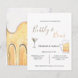 Bubble & Braws Rehearsal Dinner Invitation Kaart