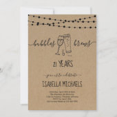 Bubble & Brews 21st Birthday Party Invitation Kaart (Voorkant)