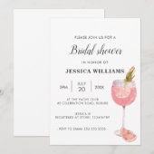 Bubble Brunch Elegant Pink Cocktail Vrijgezellenfe Kaart (Voorkant / Achterkant)