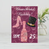 Bubble & Brunch & Glitter Roos Champagne Kaart (Staand voorkant)