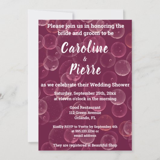 Bubble & Brunch & Glitter Roos Champagne Kaart (Achterkant)