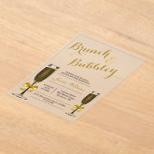 Bubble & Brunch Vrijgezellenfeest Acryl Uitnodigingen (Laagn)