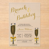 Bubble & Brunch Vrijgezellenfeest Acryl Uitnodigingen (Voorkant)