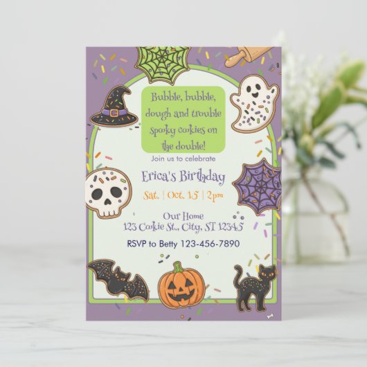 Bubble Bubble Dough Trouble, Cookie Birthday Kaart (Staand voorkant)