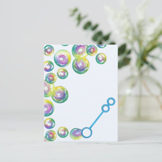 Bubble Bubble Wand Briefkaart (Staand voorkant)