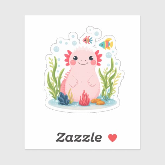 Bubble Buddy Axolotl Sticker (Vel)
