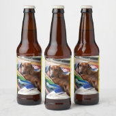 Bubble Bum Brew Dachshund Ber Label Bier Etiket (Flessen)