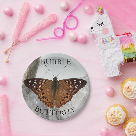 Bubble BUTTERFLY Papieren Bordje (Feest)