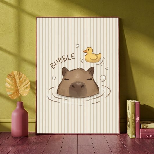 Bubble Capybara Bad Tijd Dier Nursery print