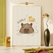 Bubble Capybara Bad Tijd Dier Nursery print