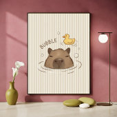Bubble Capybara Bad Tijd Dier Nursery print