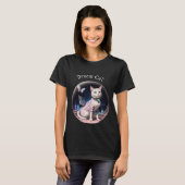 Bubble Cat donker t-shirt (Voorkant volledig)