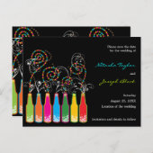 Bubble Celebrations! De datum opslaan Aangepast Br Aankondigingskaart (Voorkant / Achterkant)