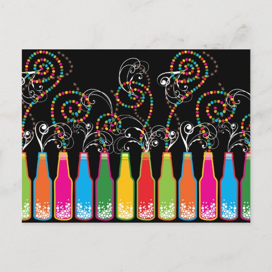 Bubble Celebrations! De datum opslaan Aangepast Br Aankondigingskaart (Achterkant)