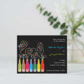 Bubble Celebrations! De datum opslaan Aangepast Br Aankondigingskaart (Staand voorkant)