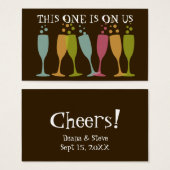 Bubble champagne dansen glas evenement drink ticke visitekaartjes (Voorkant /achterkant)