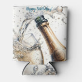 Bubble Champagne Happy Birthday Blikjeskoeler (Voorkant)