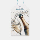 Bubble Champagne Happy Birthday Cadeaulabel (Voorkant)