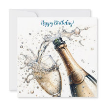 Bubble Champagne Happy Birthday