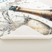 Bubble Champagne Happy Birthday Sherpa Deken (3/4)