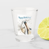 Bubble Champagne Happy Birthday Shot Glas (Voorkant)