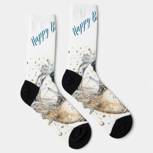 Bubble Champagne Happy Birthday Sokken (Rechts)