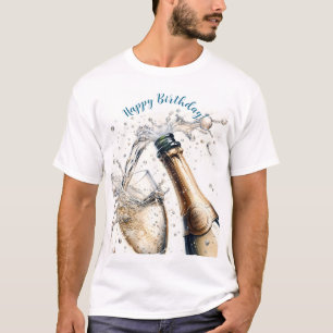 Bubble Champagne Happy Birthday T-shirt