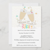 Bubble Champagne Oudejaarsavond Party Kaart (Voorkant)