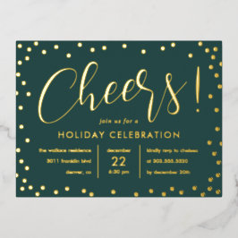 Bubble Cheer Folie Holiday Invitation Briefkaart