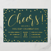 Bubble Cheer Folie Holiday Invitation Briefkaart (Voorkant)
