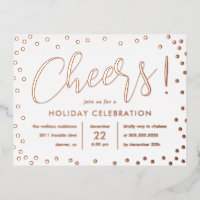 Bubble Cheer Folie Holiday Invitation Briefkaart