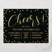 Bubble Cheer Folie Holiday Invitation Briefkaart (Voorkant)