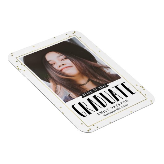 Bubble Chic Afstuderen Announouncement Magnet Magneet (Rechterzijde)